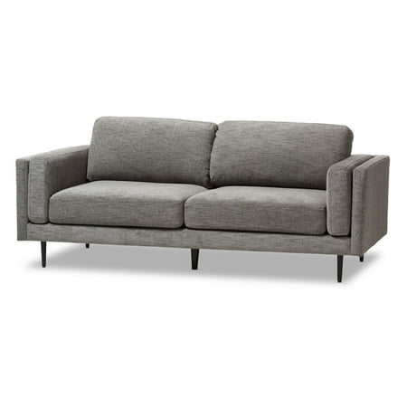 Baxton Studio Brittany Retro Mid-Century Modern Grey Fabric Upholstered 3-Seater Loveseat