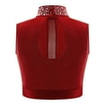 thumbnail image 2 of TTAO Kids Girls Dance Party Vest Top Hip Hop Jazz Stage Performance Dancewear Sparkly Camisole Burgundy 12, 2 of 3