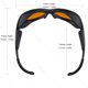 thumbnail image 3 of Gafas de Seguridad Laser FreeMascot TUB-2 Proteccion 190nm-490nm OD 6+ UV Azul Violeta, 3 of 5