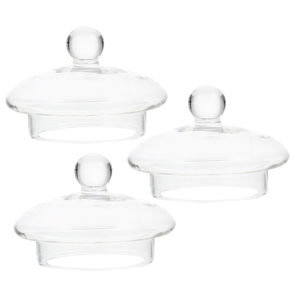 3Pcs Glass Teapot Lids Tea Pot Lids Flower Teapot Covers Glass Teapot