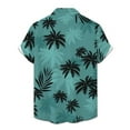 thumbnail image 3 of Mens Shirts Casual Coconut Tree Print Short Sleeve Button Down Lapel Tshirts Loose Comfortable Summer Fall Outdoor Activities Breathable Shirts for Men Light Blue XXL, 3 of 3