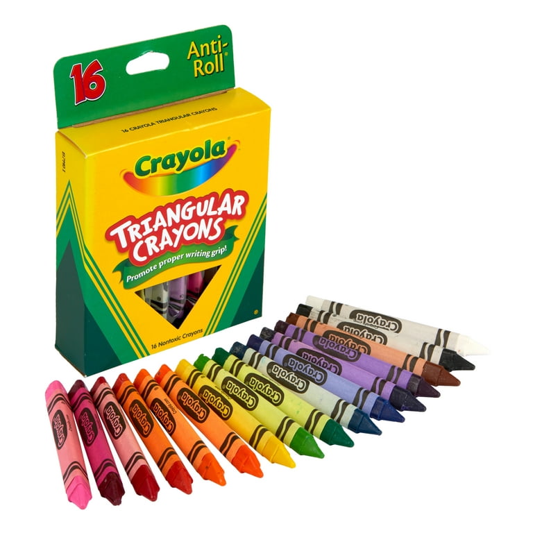 School Smart Triangular Crayons, Assorted Colors