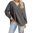 thumbnail image 1 of Swstbby Soldes d'Automne! Hauts d'Automne pour Femmes Grande Taille, Chandail à Capuchon Décontracté à Manches Longues Col Rond Gris TG, 1 of 4