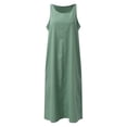 thumbnail image 5 of JIAYUE Women's Dress Ankle-Length Casual Round Neck Summer Sleeveless Adjustable Straps Buttons Long With Pocket Stylish Female Dresses, 5 of 5