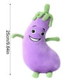 thumbnail image 3 of 1Pc Cute Vegetable Plush Toy, Simulation Eggplant Stuffed Doll With Soft Plush, Smiling Face & Green Appendages, For Teens, Teenagers, S, Daily Play, Home Decor, Gift Giving, 3 of 4