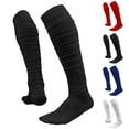 thumbnail image 4 of Scrunch Football Socks, Ultra Long Cotton Sock with Ankle Support, Padded Knee High Socks for Youth Adults, Breathable Athletic Sports Hosiery for Soccer, Training, Games, Daily Wear Black L, 4 of 7