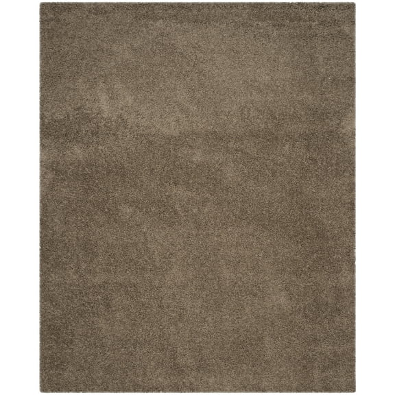 SAFAVIEH Laguna Neven Plush Solid Shag Area Rug, Taupe, 6'7" x 9'6"
