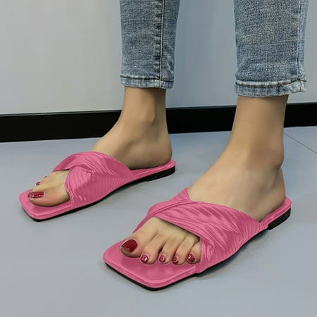 

Akiihool Sandals for Women Dressy Women s Gladiator Sandals Summer Flat Thong Cross Strappy Sandals Trendy Roman Shoes (Hot Pink 8)