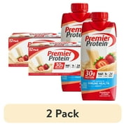 (2 pack) Premier Protein Shake, Strawberries & Cream, 30g Protein, 11 Fl Oz, 12 Ct
