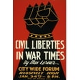 thumbnail image 2 of WPA 13x18 Gold Ornate Wood Framed with Double Matting Museum Art Print Titled - Civil Liberties in War Times - Lecture, 2 of 4