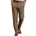 thumbnail image 3 of Men's Regular Fit Dress Pants Expandable Waist Slacks for Work Casual Business Flat Front Mens Wrinkle Free Comfort Stretch Pants Khaki 2Xl, 3 of 5