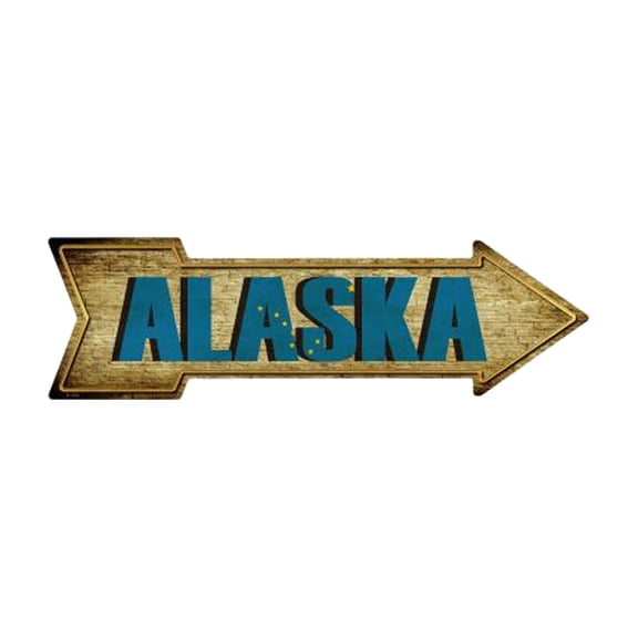 Alaska Novelty Metal Arrow Sign A-195