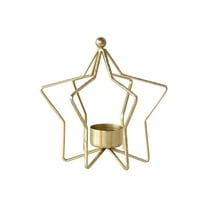Creative Co-Op Metal Star Shaped Tealight Holder, Gold Finish