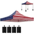 thumbnail image 2 of Outsunny 10' x 10' Canopy Cover with Weight Bags, UPF50+ Pop Up Canopy Replacement Top, American Flag, 2 of 9