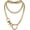 34'' B-Heart-Gold, variant on Women's Slip Chain Rainbow Heart O-Ring Chunky Chain Necklace, Rays Cuban Long Layered Jewelry, Adjustable Lariat Y-Necklace Heart Loop Choker