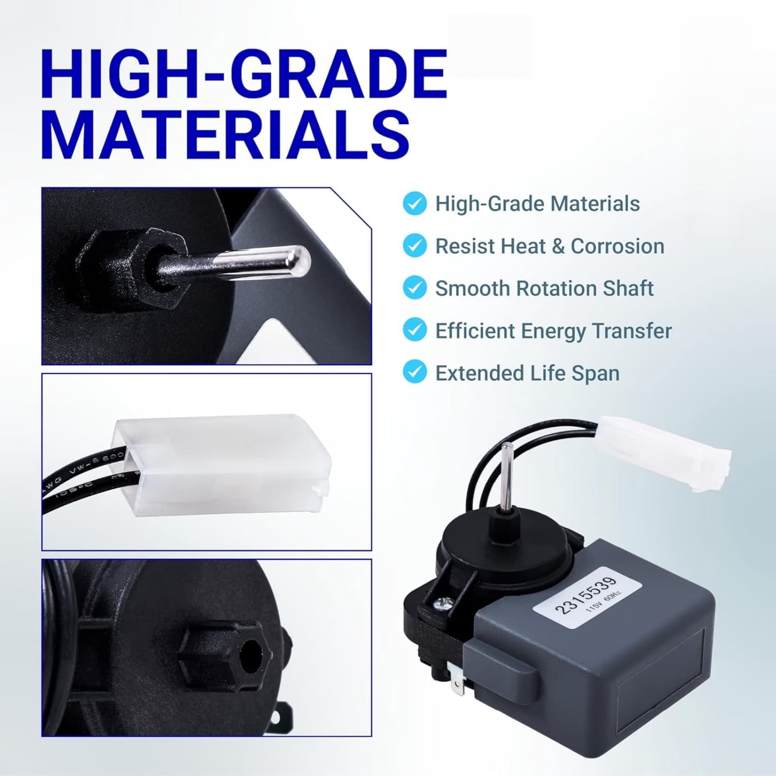 JIAHAOO Evaporator Fan Motor Replace WP2315539 AP6007247 1/8" Shaft For Kenmore Amana Refrigerator Maintenance Parts