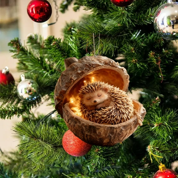 Forest Animal Acorn Ornaments， New Pine Cone Animal Decoration,Forest Animal in Pine Cone Ornaments for Christmas，Home Party Décor for Animals Lover，Christmas Gift