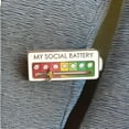 thumbnail image 3 of New Upgrade Social Battery Pin - My Social Battery Creative Lapel Pin, Fun Enamel Emotional Pin 7 Days A Week, 3 of 5