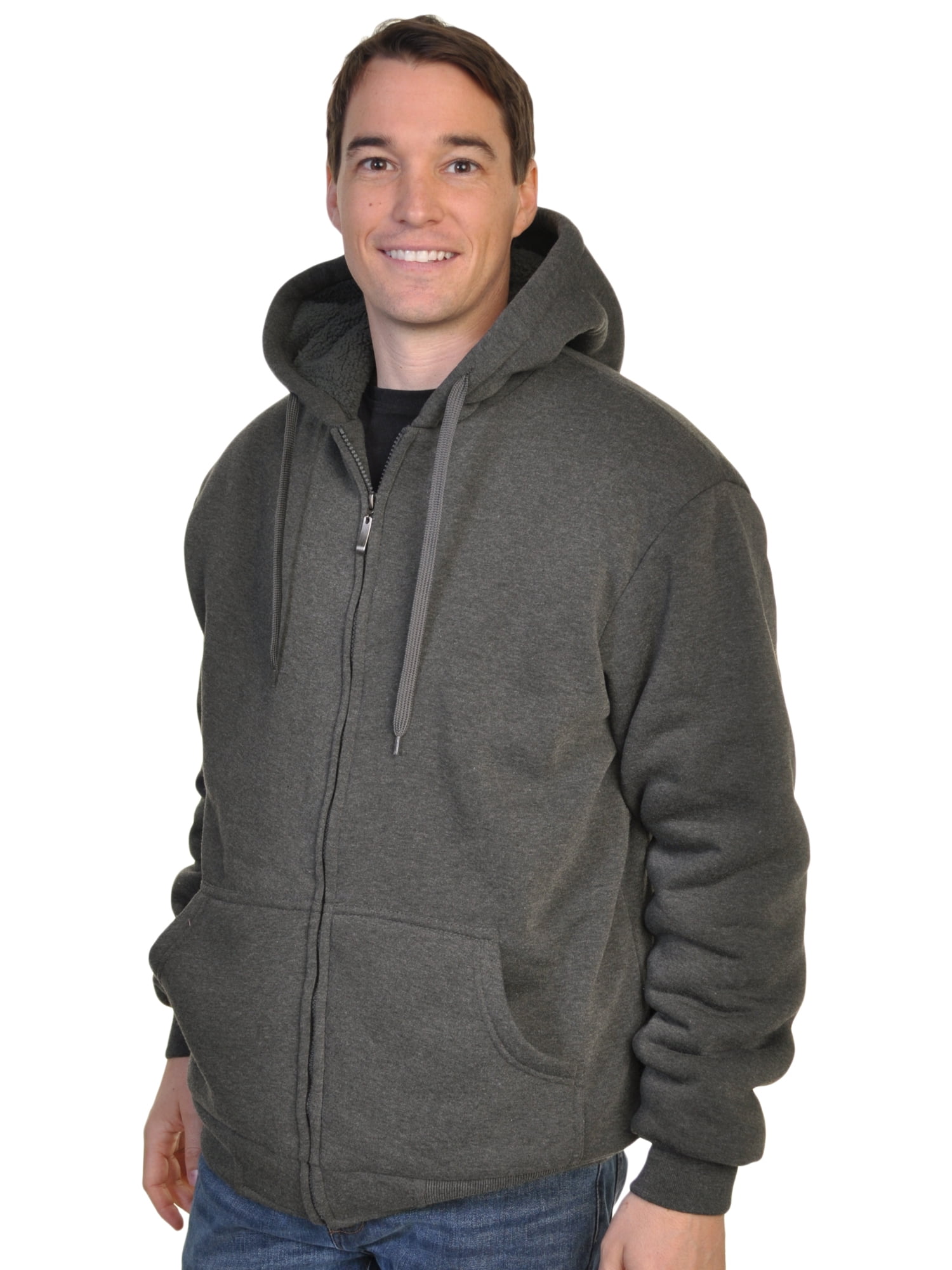 mens sherpa lined hoodie jacket