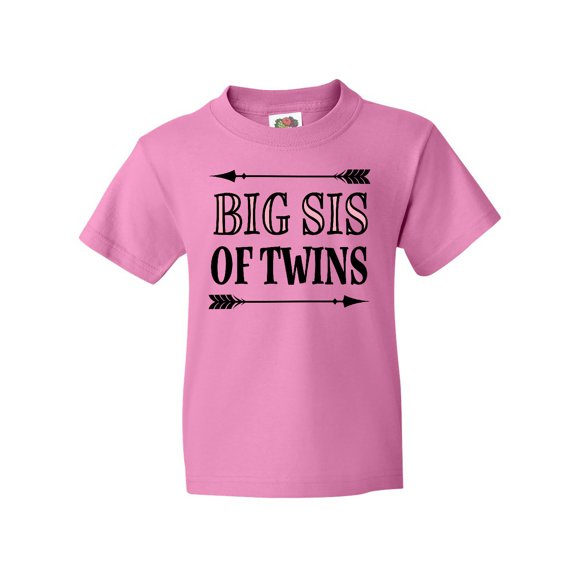 Inktastic Big Sis of Twins Sister Announcement Youth T-Shirt