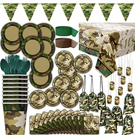 Camo Themed Party Supplies 8 Guest Dinner Plates Cake Plates