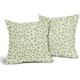 thumbnail image 2 of Sps ssion 20” x 20” Vintage Green and Cream Floral Cotton Pillow Covers, Soft (2 Count), 2 of 6