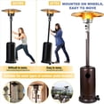 thumbnail image 5 of 4X Kit de Ruedas para Calentador de Patio Universal: Soporte Plateado de Acero Inoxidable + Ruedas Negras, Rueda Alta para Calentador de Patio A Gas Propano, 5 of 5
