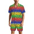 thumbnail image 1 of PRIYAL Mens Pajama Set Short Sleeve 2 PCS Sleepwear Soft Summer Button Down Loungewear Set Pj Set Casual Outfits, 1 of 9