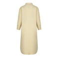 thumbnail image 3 of Women Shirt Dress Cotton Linen Long Sleeve Blouse Dress Button Down Shirt Lapel Dresses Solid Casual Loose Maxi Dress, 3 of 7