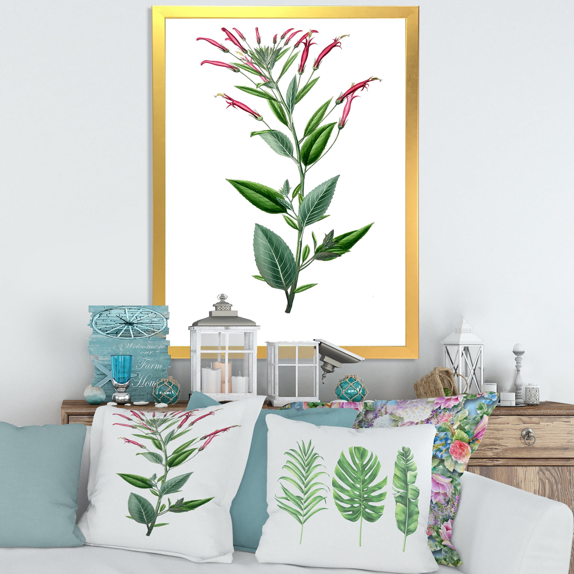 Designart 'Ancient American Flora III' Traditional Framed Art Print