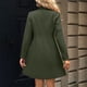 thumbnail image 4 of AUNVITO Women's Casual Warm Stand Collar Button Front Belted Pocket Long Sleeve Jacket Coat, 4 of 9