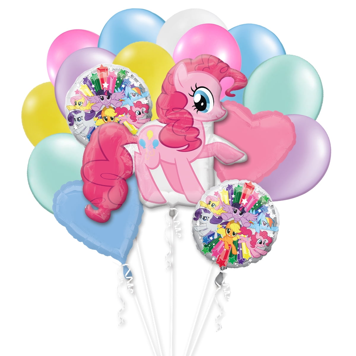 My Little Pony Birthday Party Theme Colored 16 Piece Balloon Bouquet