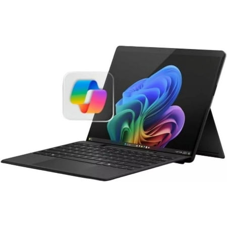 Microsoft Surface Pro 2-in-1 Laptop/Tablet (2024), Windows 11 Copilot+ PC, 13" Touchscreen OLED Display, Snapdragon X Elite (12 Core), 16GB RAM, 256GB Storage, Black