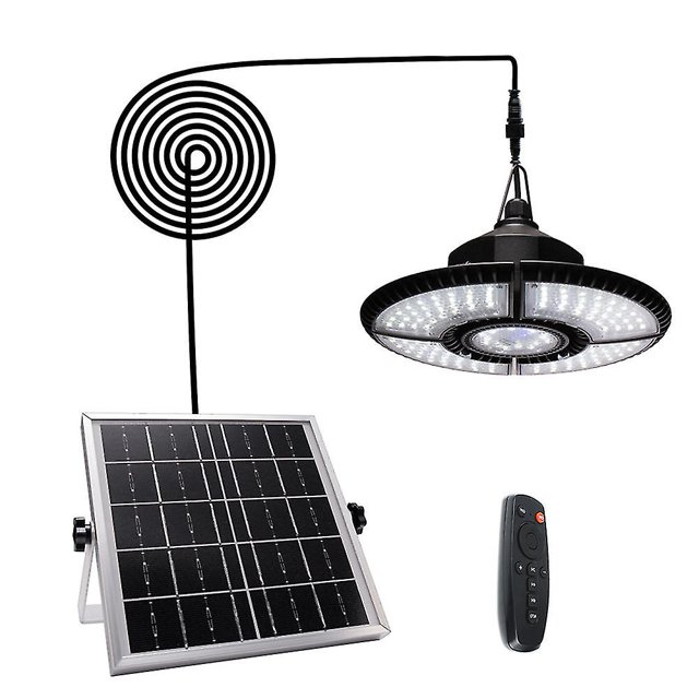 Luces colgantes solares de 4 cabezas con control remoto para luz blanca de jardín, 11 Feliz Sencillez
