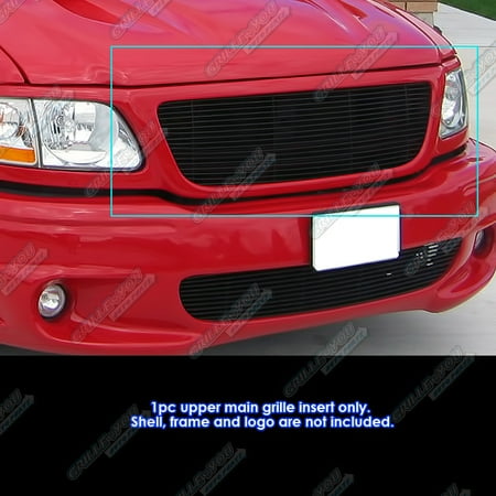 - Fits 99-03 Ford F150/Lightning/Harley Davidson Black Billet Grille Grill Insert