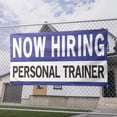 thumbnail image 2 of Now Hiring Personal Trainer 13 oz Heavy Duty Vinyl Banner Fitness Coach Jobs Available Help Wanted Sign for Business Advertising Indoor/Outdoor Single-Sided w/ Metal Grommets (4x8 ft, Wh & Bl & Bk), 2 of 6