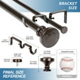 thumbnail image 3 of Urbanest Semplice Manhattan 1" 5/8" Double Drapery Curtain Window Rod Set - 84" to 120", Bronze, 3 of 6
