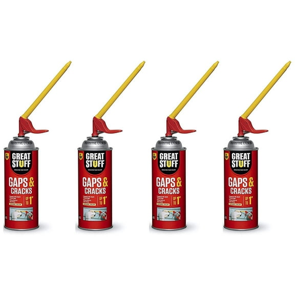 Great Stuff 99108824 Smart Dispenser Gaps & Cracks, Cream Four Pack