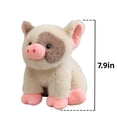 thumbnail image 3 of Fluffy Cute Pig Plush Toy 8in Soft Cartoon Pig Stuffed Farm Animal Doll Pillow Creative Birthday Gift, 3 of 9