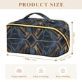 thumbnail image 4 of FORMRS Makeup Bag Travel Cosmetic Organizer for Women Fold Flat Zipper Pouch with Handle, Elegant Geometric Pattern, 4 of 8