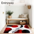 thumbnail image 3 of ODIKA 4'x6' Machine Washable Non-Slip Area Rug, Contemporary Abstract with Bold and Grey Swirls High Traffic Rug, Red, 107817, 3 of 7