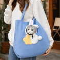 thumbnail image 5 of Pet Carrier Canvas Shoulder Tote Bag Portable Dog Bag Carrier for Small Dogs & Cats 3D Plush Character Design Lightweight Handheld Purse for Walking Shopping Travel Outdoor Trips,A, 5 of 5