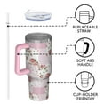 thumbnail image 4 of OBREWU Pioneer Flower Tumbler with Handle and Lid,Pioneer Flower 40oz Double Wall Vacuum Insulated Tumbler,Cups Gift for Women and Men, 4 of 7