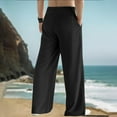 thumbnail image 4 of SHTXOZHI Mens Elastic Waist Casual Pant Wide Leg Belted Baggy Streetwear Trousers with Pockets, 4 of 7