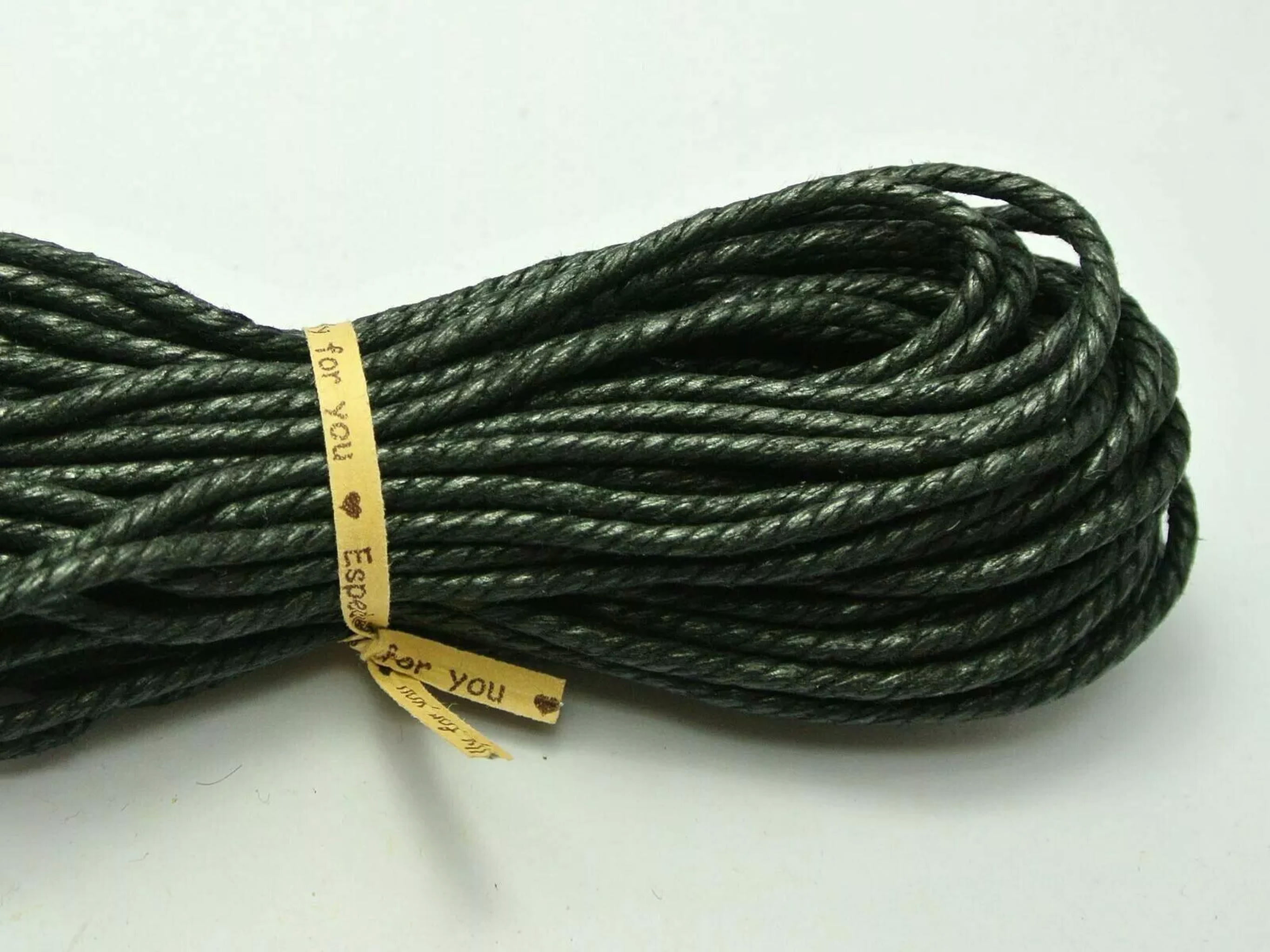 U8MO 100 Meters Black Waxed Twisted Cotton Cord Thread Line 2mm Macrame Rope String