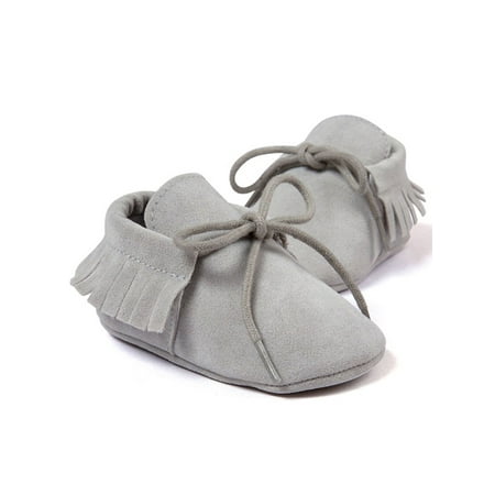 

Infant Boy Girl Tassel Soft Sole PU Leather Shoes 0-18M