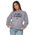 thumbnail image 4 of US Air Force My Hero Airman Husband Women Plus Size Crewneck Sweatshirt Brisco Brands 2X, 4 of 5