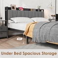 thumbnail image 5 of Full Size Bed Frame with Storage Headboard,Industrial Full Platform Bed with 2 Large Drawers and Charging Station,No Box Spring Needed,Easy Assembly, 5 of 7