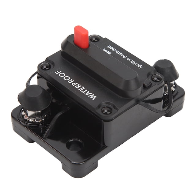 12V Breaker, Car Audio Circuit Breaker Manual Reset, Protecting Stereo System, High Current Overload, DC Sound Amplification, Plastic Casing, Easy
