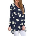 thumbnail image 5 of Anygrew Women's Long Sleeve V Neck Shirts Casual Tunic Tops Blouse, 5 of 6